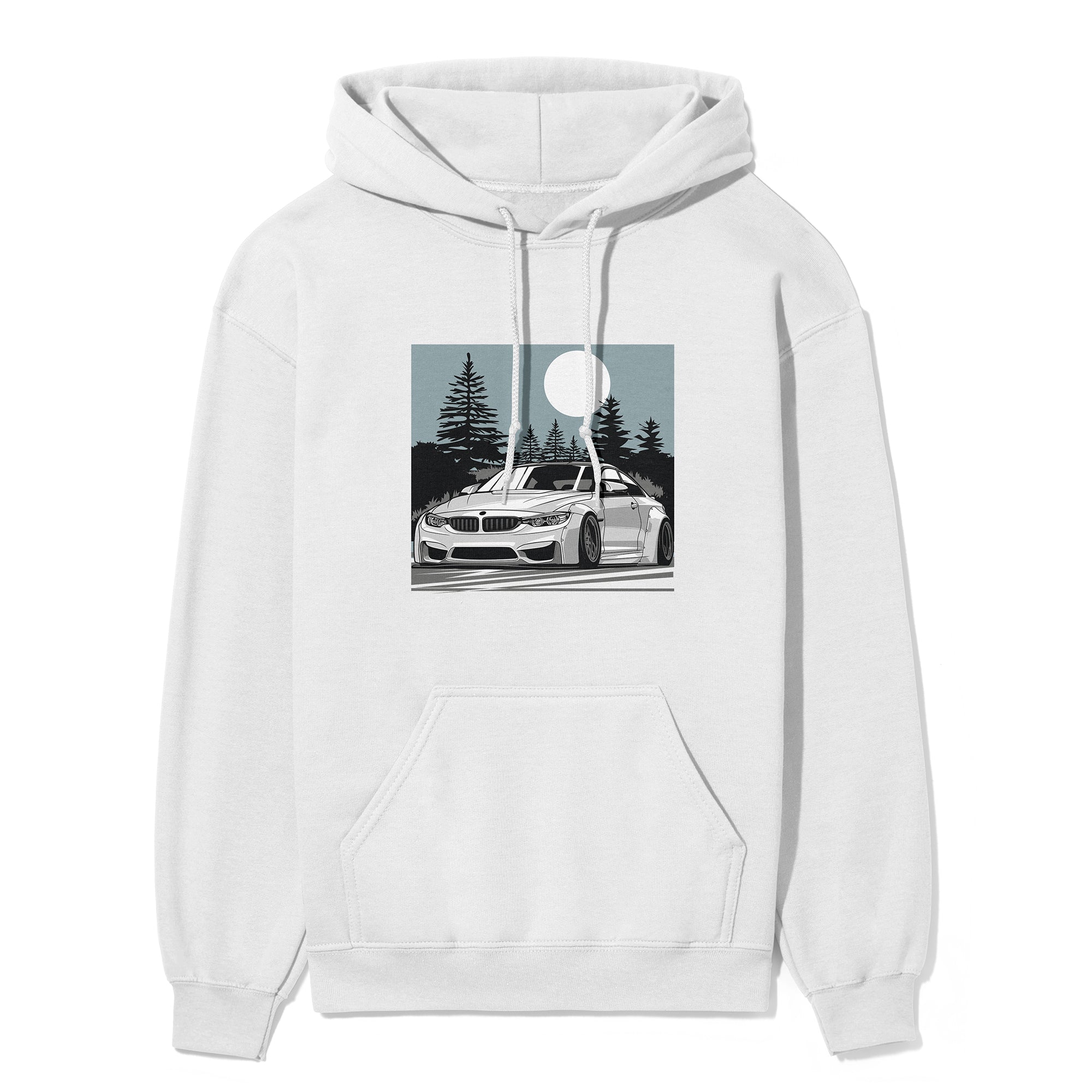BMW M4 Car Hoodie in white.