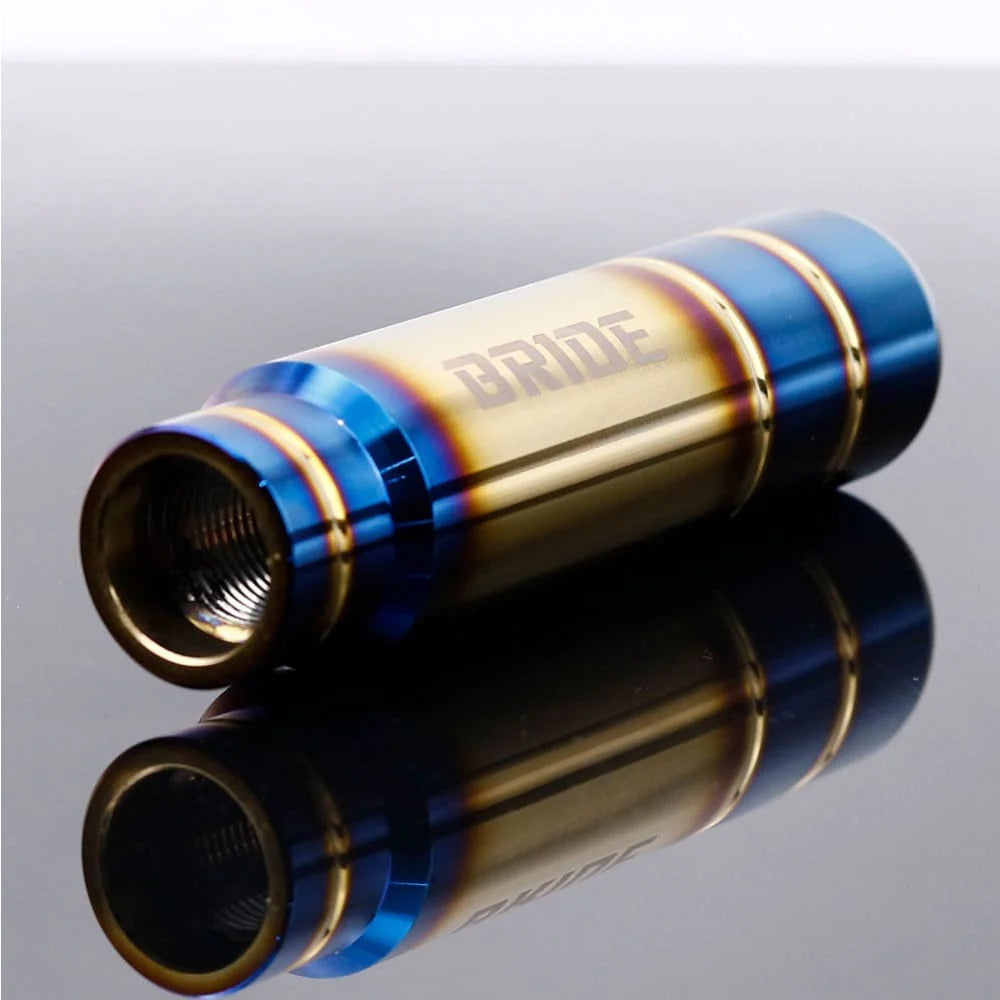 Bride burnt blue gold JDM gear shift knob 13cm length.