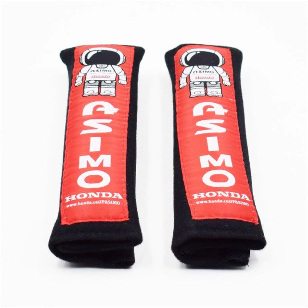 Honda ASIMO robot seat belt shoulder pads in black.