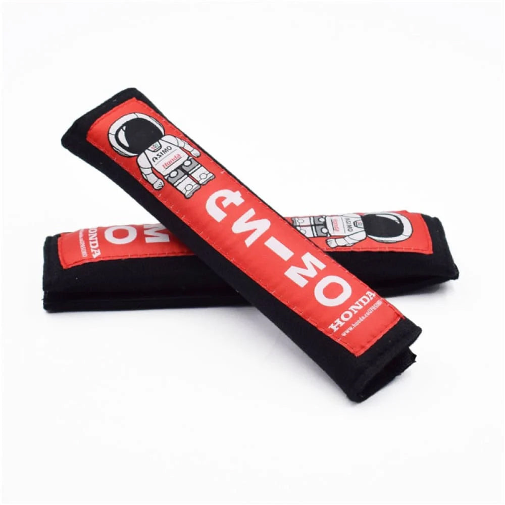 Honda ASIMO robot seat belt shoulder pads in black.