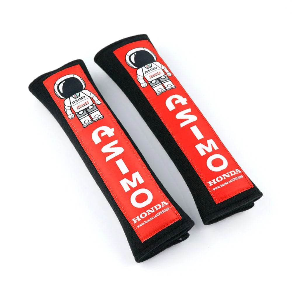 Honda ASIMO robot seat belt shoulder pads in black.