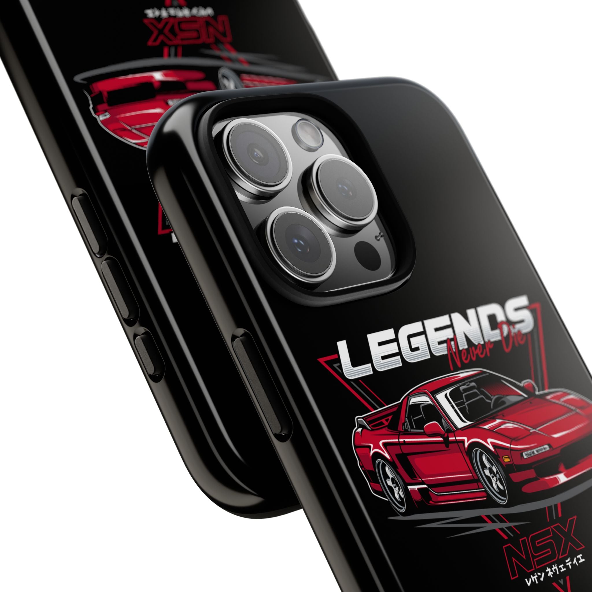 Black phone case with Honda NSX design.