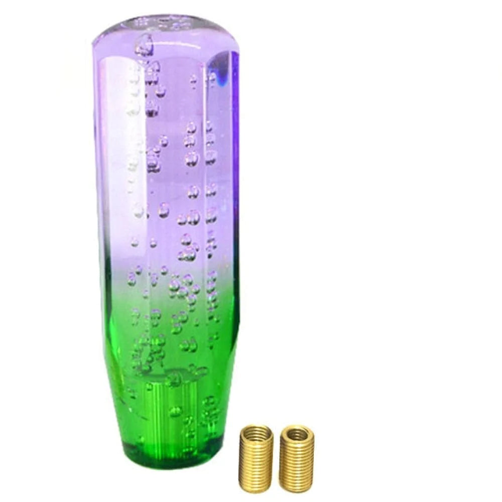 JDM bubble gear shift knob in 15cm length with purple and green color.