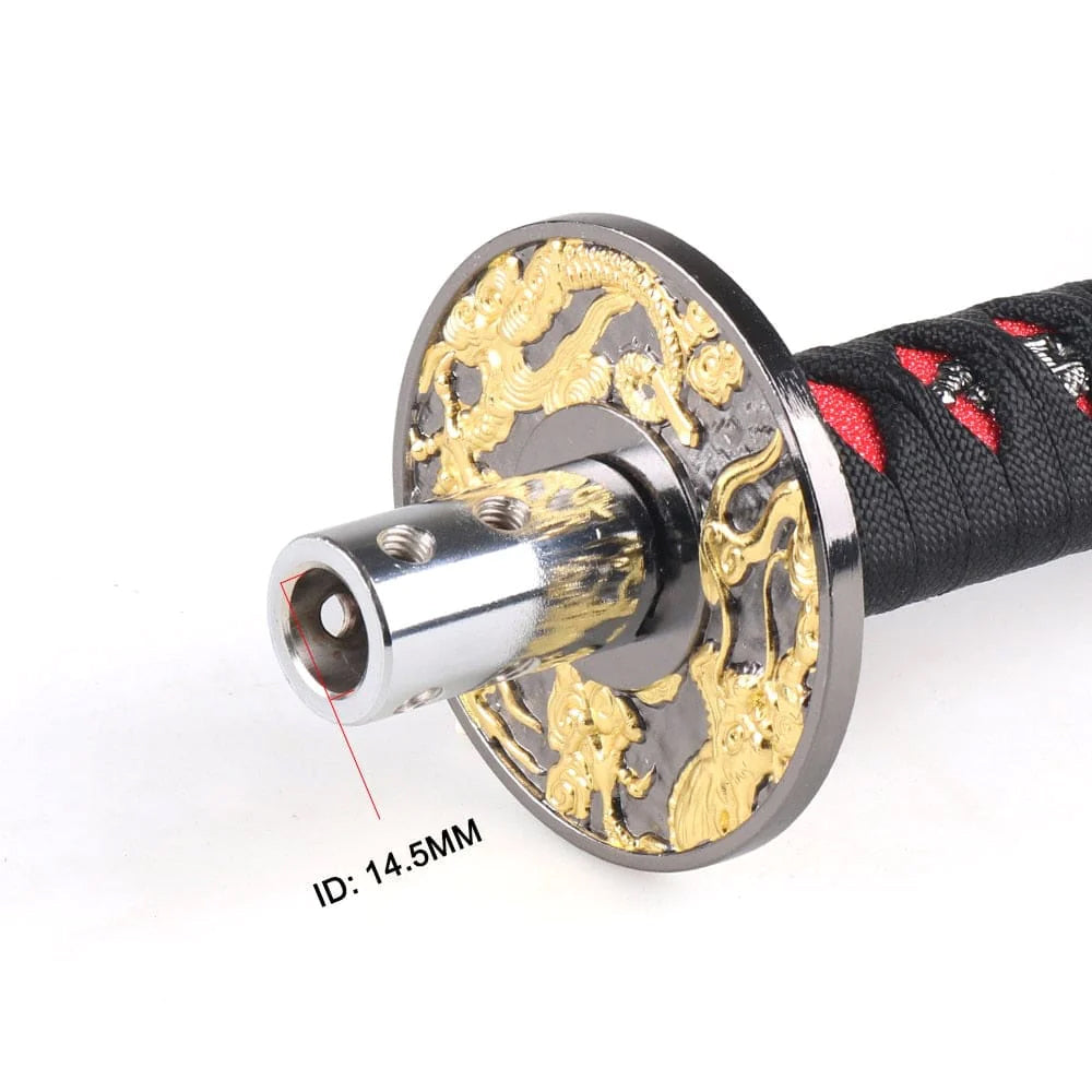 Katana Samurai Sword Shift Knob in 20cm length with black/red handle.