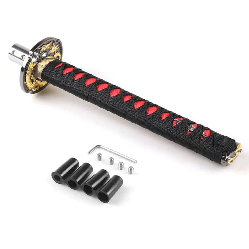 Katana Samurai Sword Shift Knob in 26cm length with black/red handle.