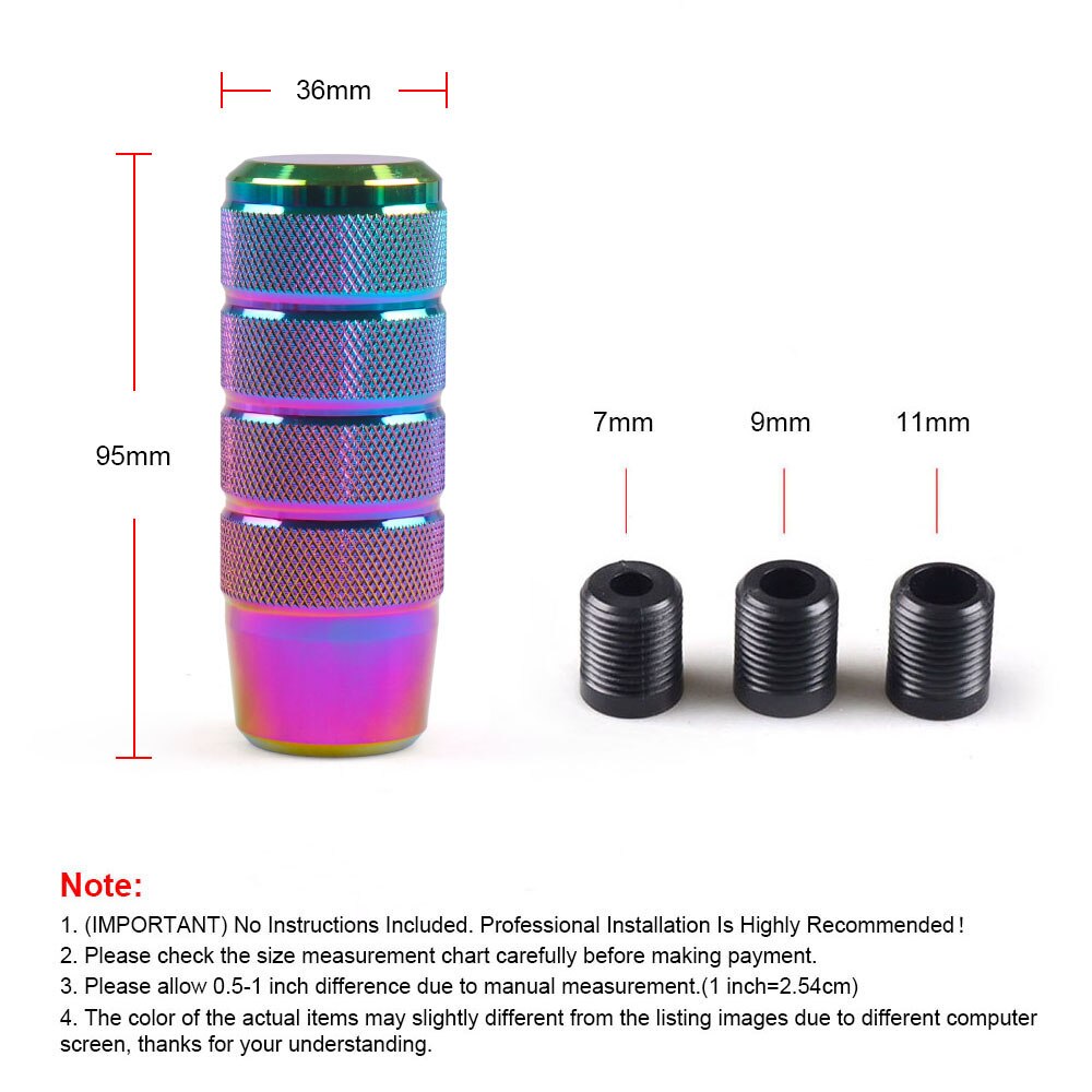 Knurled grip pro gear shift knob 95mm in neochrome.