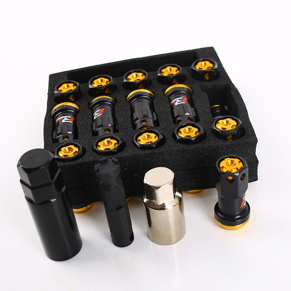 MaxGuard R40 Style Racing Lug Nuts in gold.