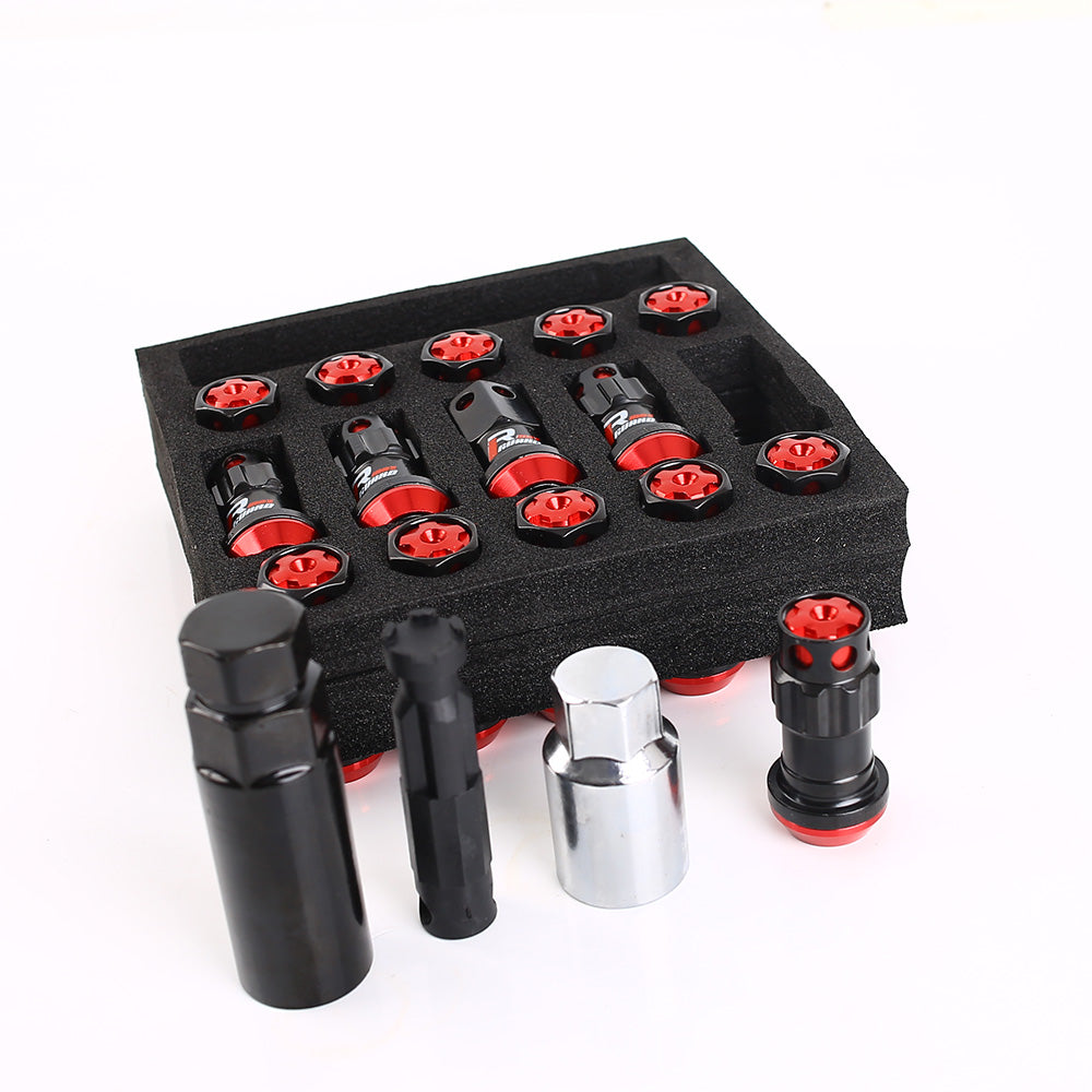 MaxGuard R40 Style Racing Lug Nuts in red.