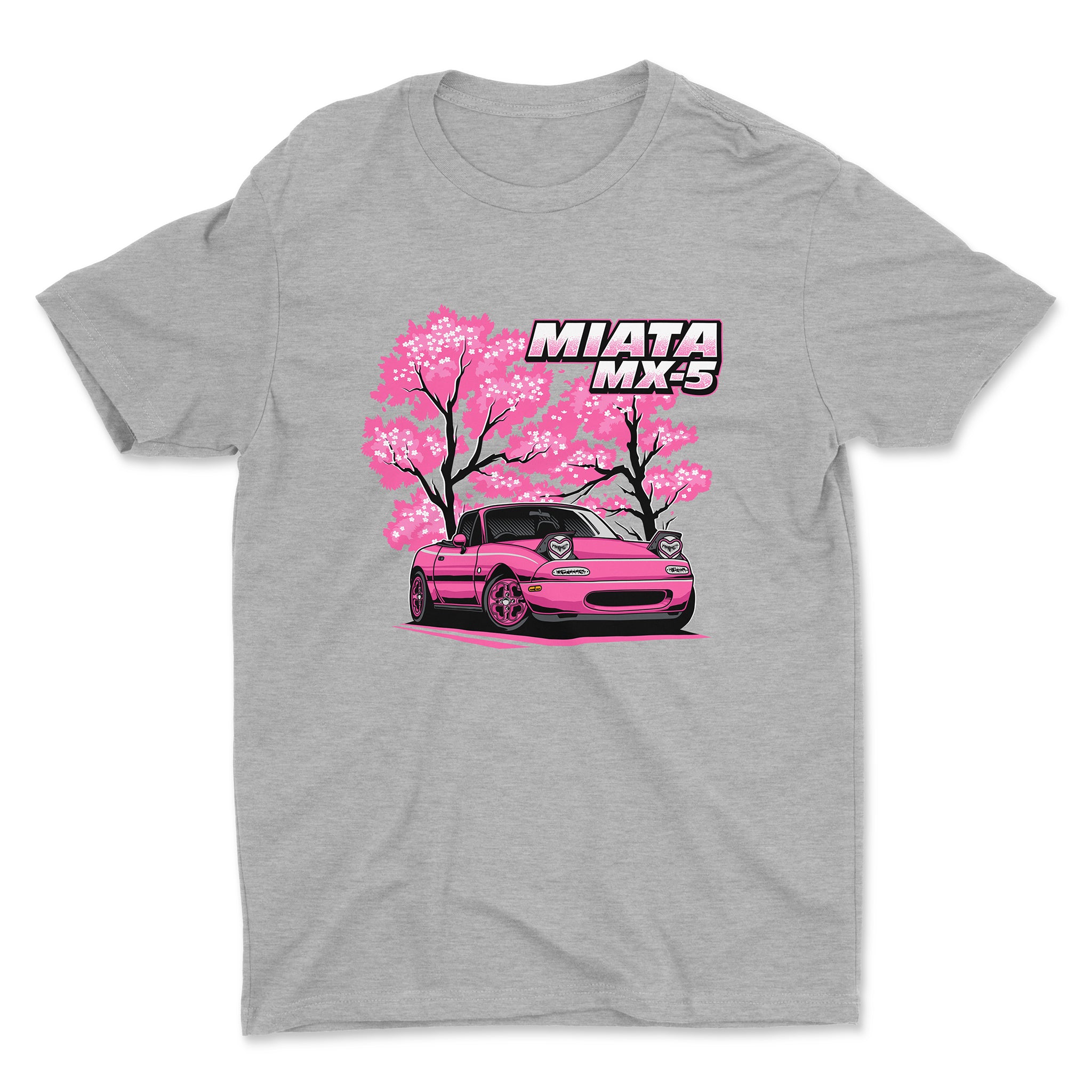 Mazda Miata MX-5 t-shirt in athletic heather color.