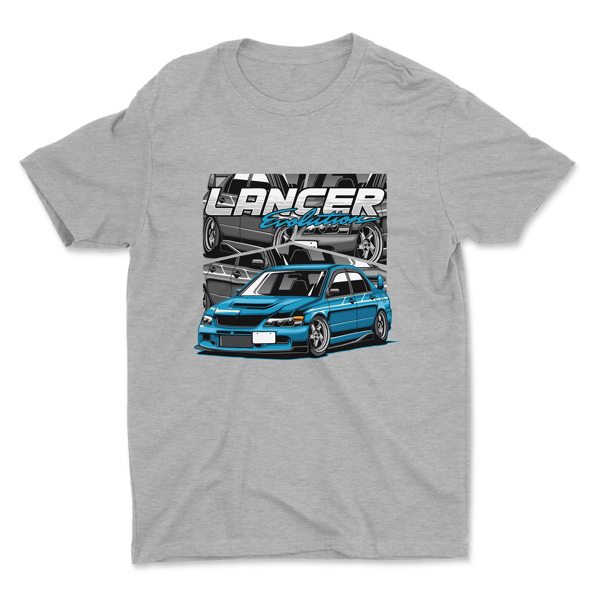 Mitsubishi Lancer Evolution VIII t-shirt in athletic heather color.