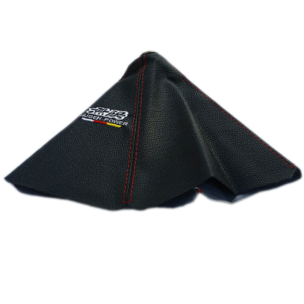 Mugen power leather gear shift boot cover in black.
