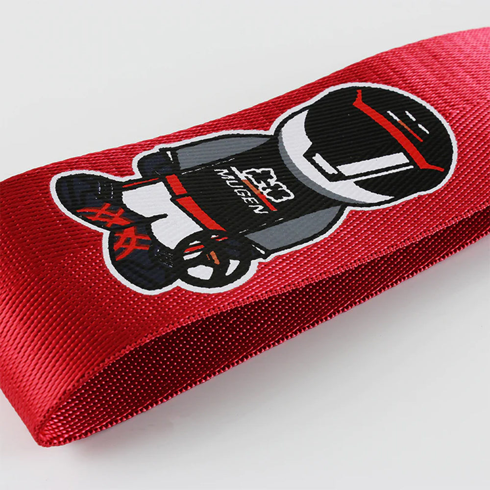 Mugen Power Tow Strap V2 in red.