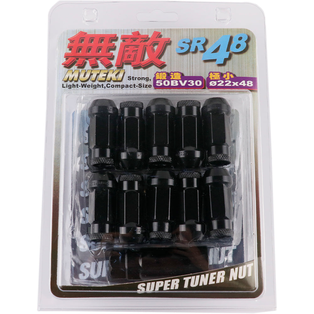 Muteki SR48 Lug Nuts in black.