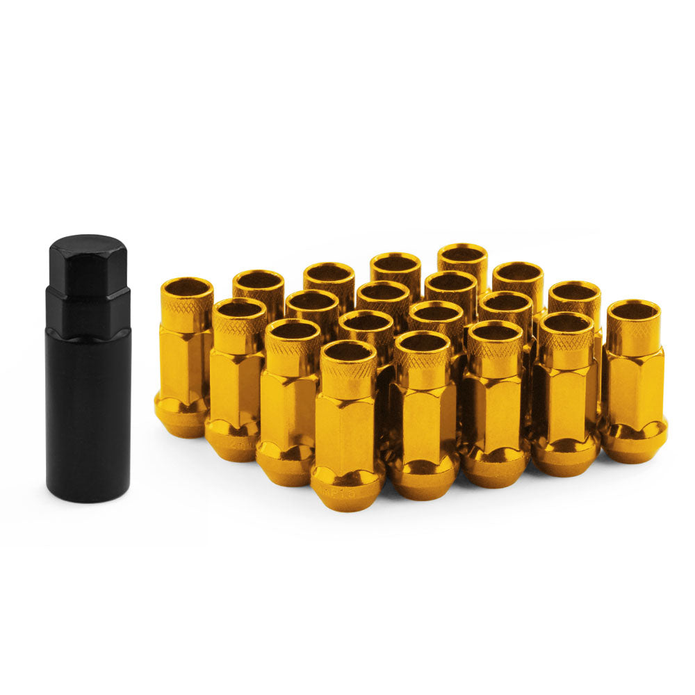 Muteki SR48 Lug Nuts in gold.