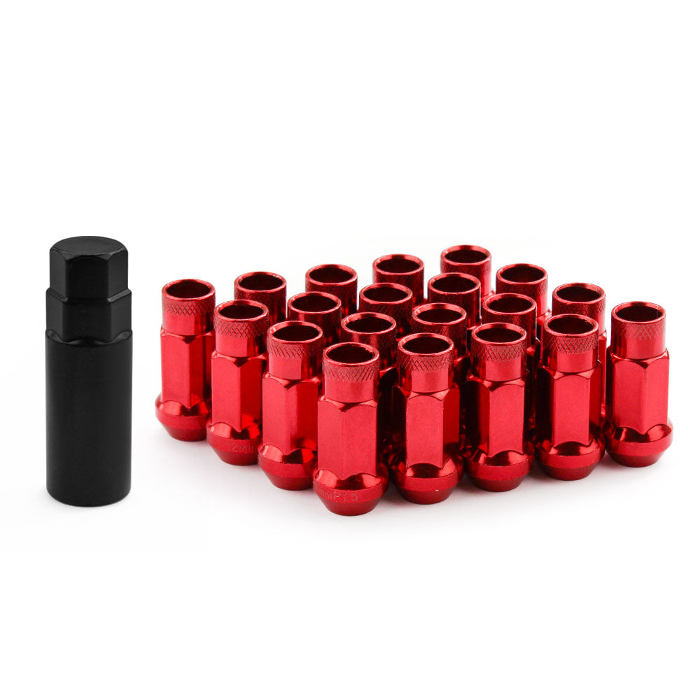 Muteki SR48 Lug Nuts in red.
