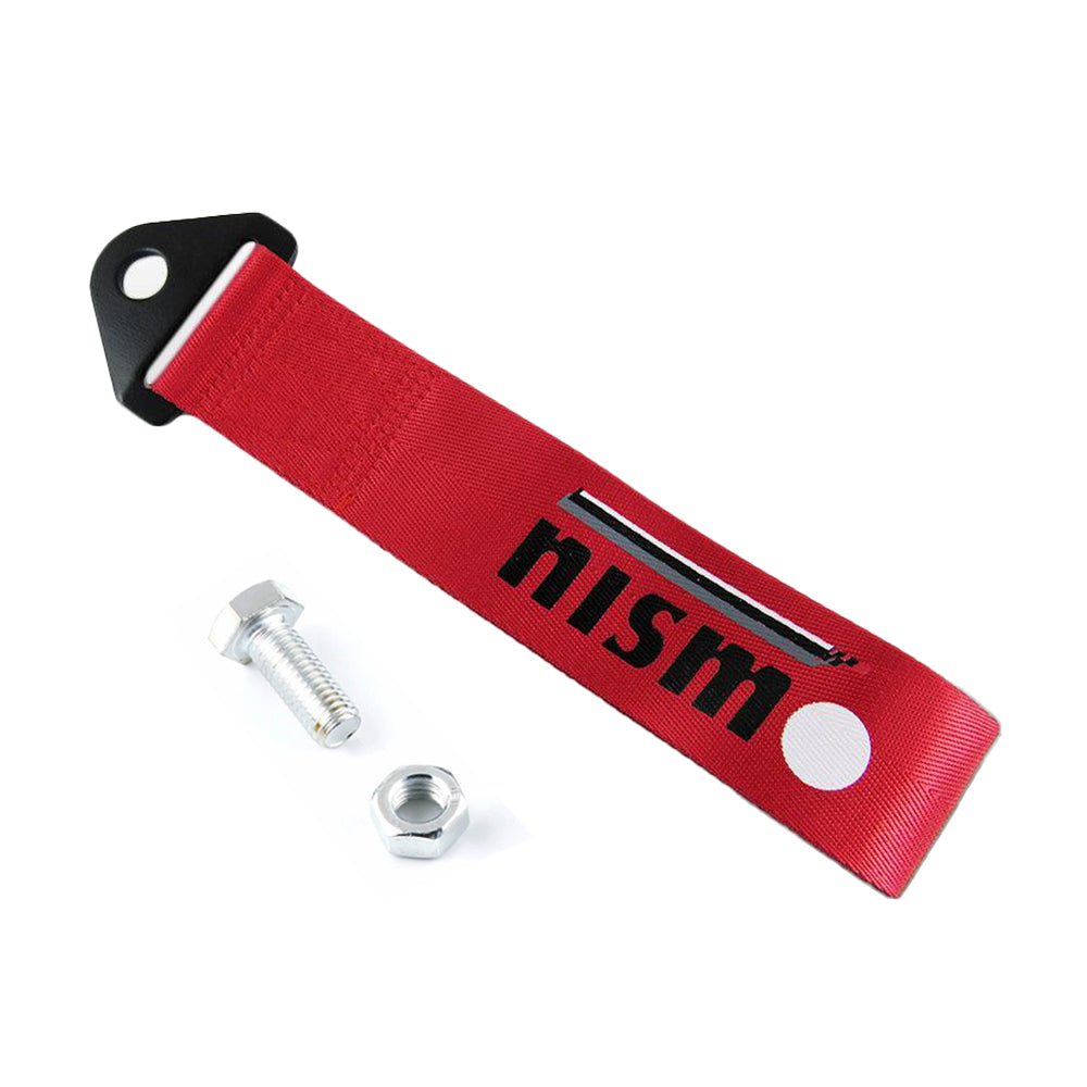 Nismo tow strap in red.