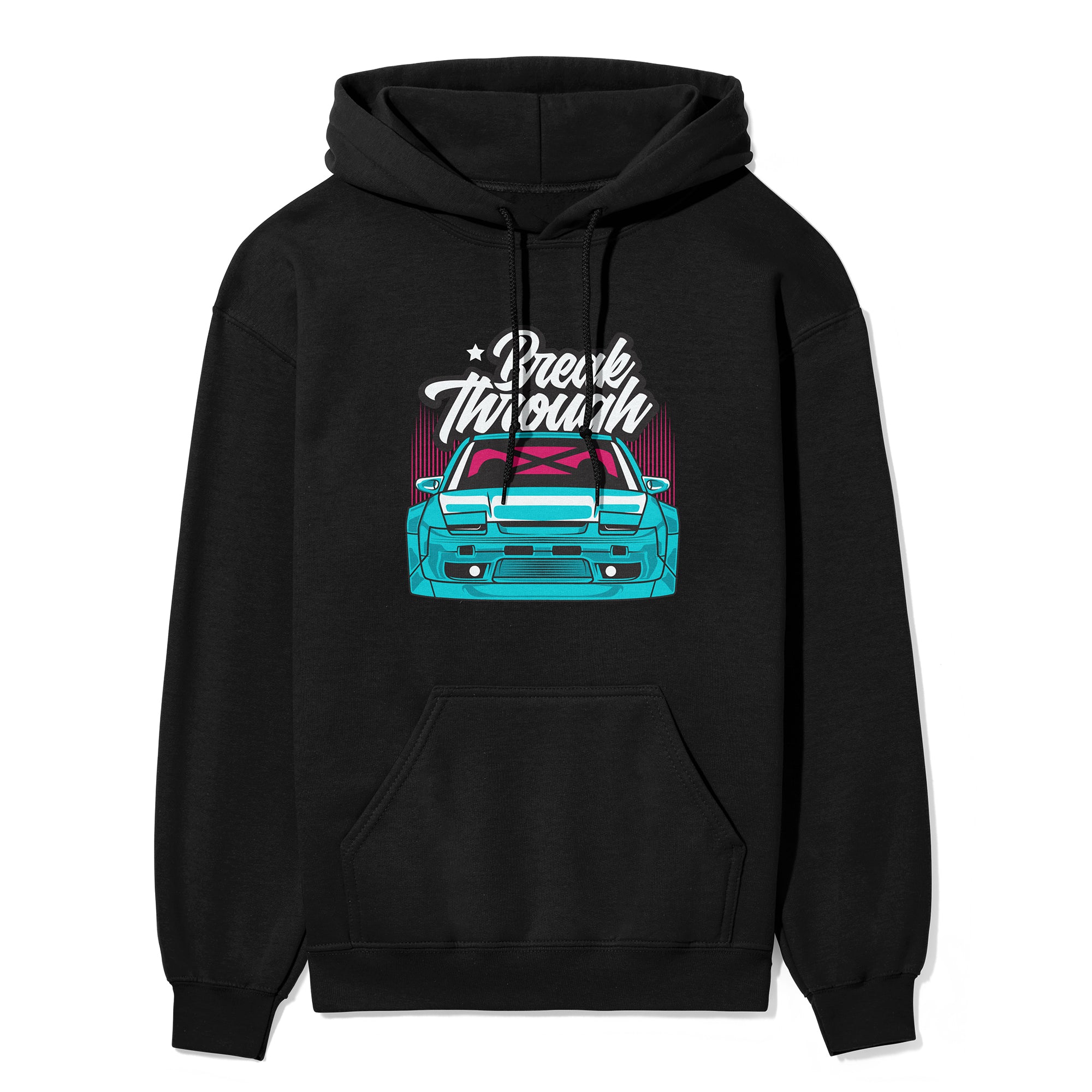 Nissan 240SX S13 Break Through Hoodie in black.