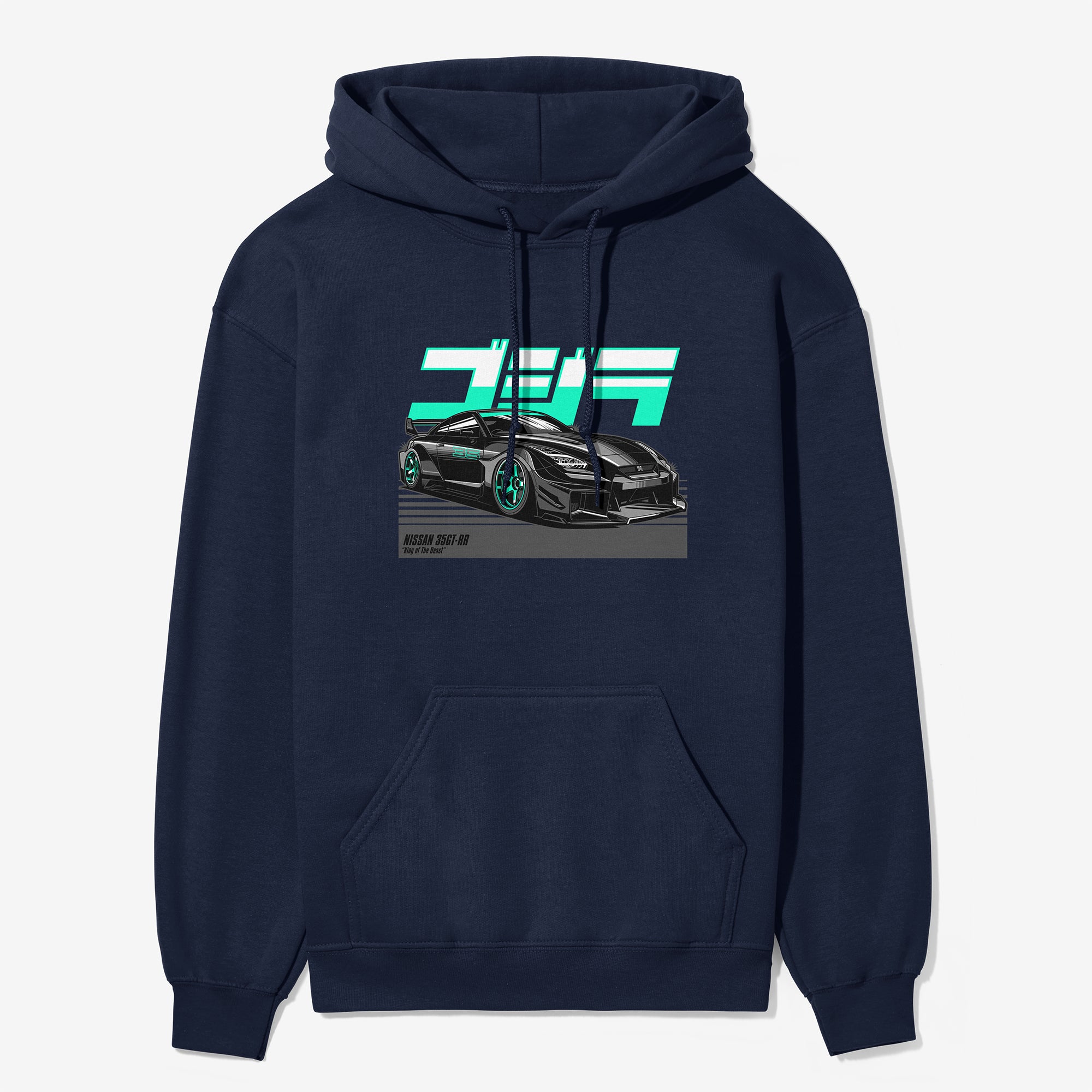 Nissan 35GT-RR Car Hoodie in navy.