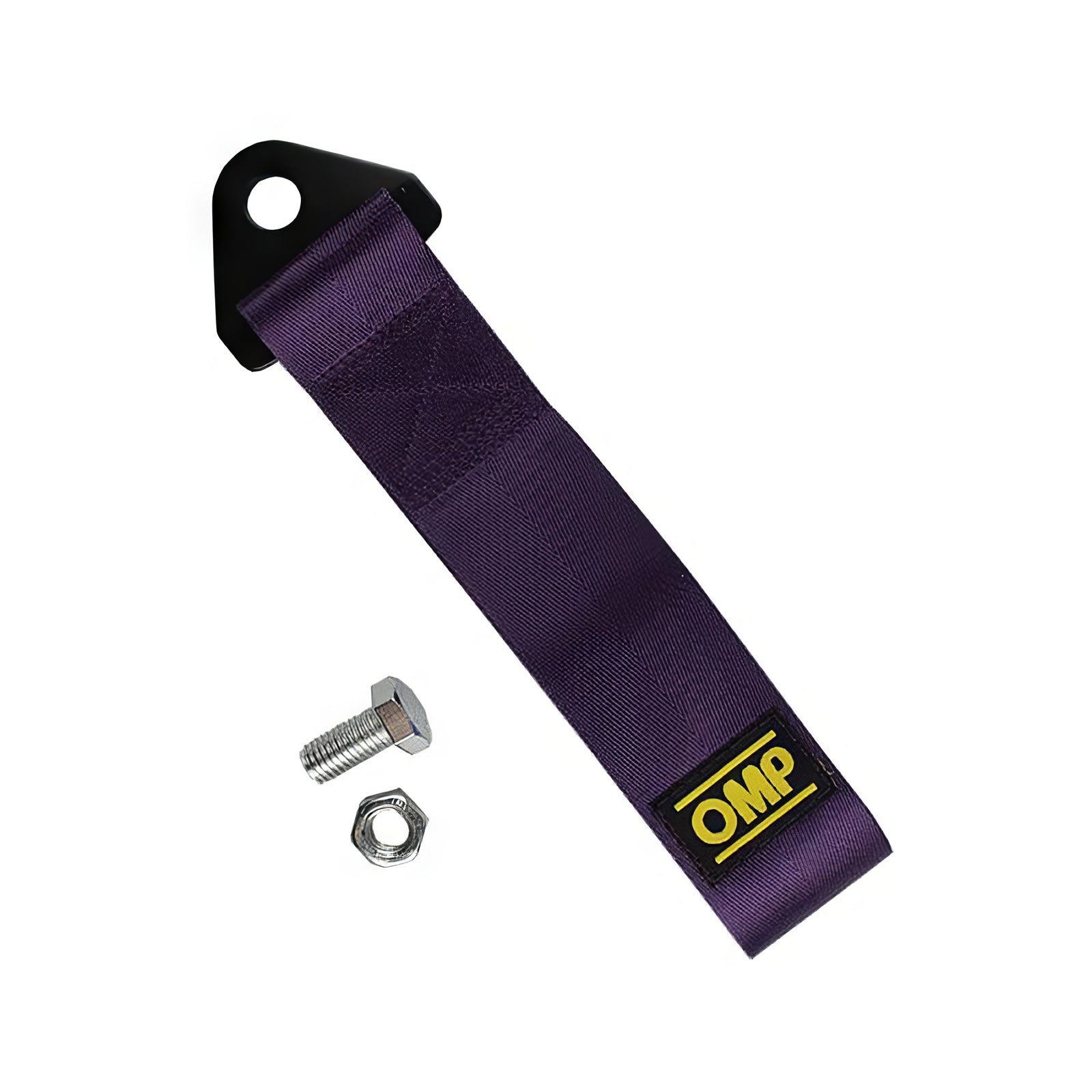 OMP racing JDM tow strap in purple.