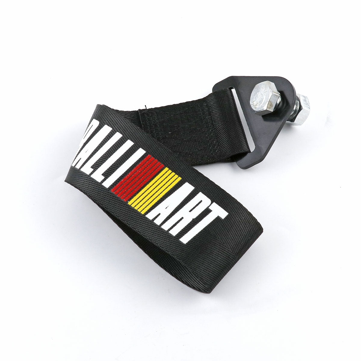 Ralliart JDM tow strap in black.