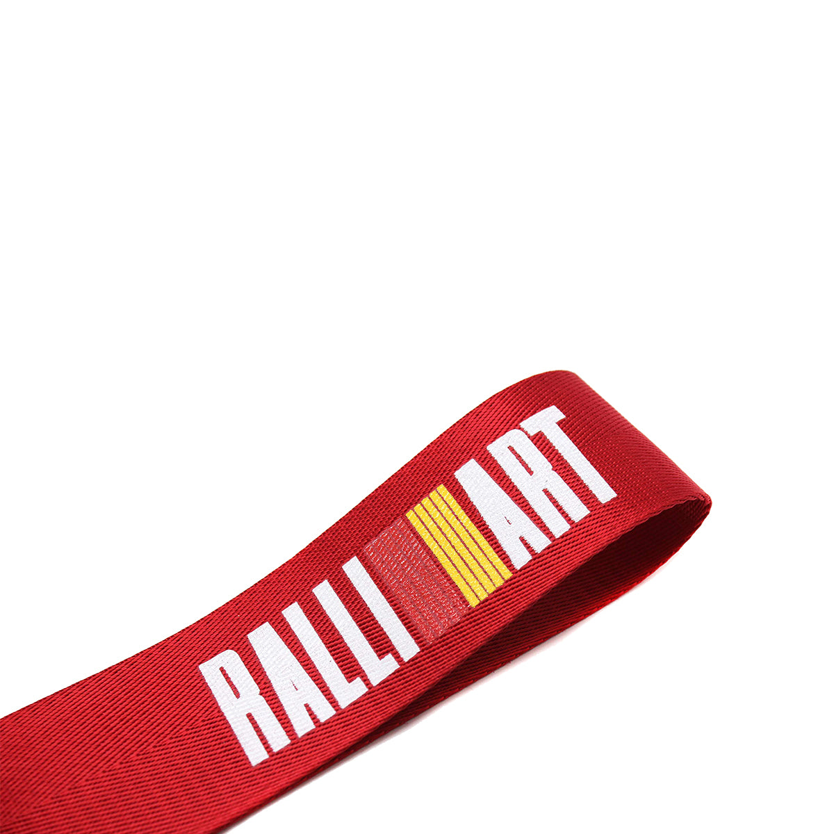 Ralliart JDM tow strap in red.