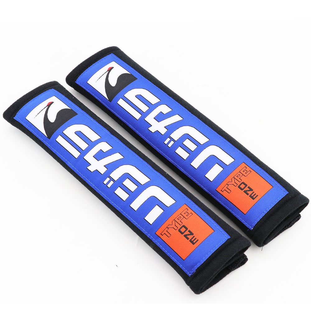 Spoon Sports seat belt shoulder pads in black.