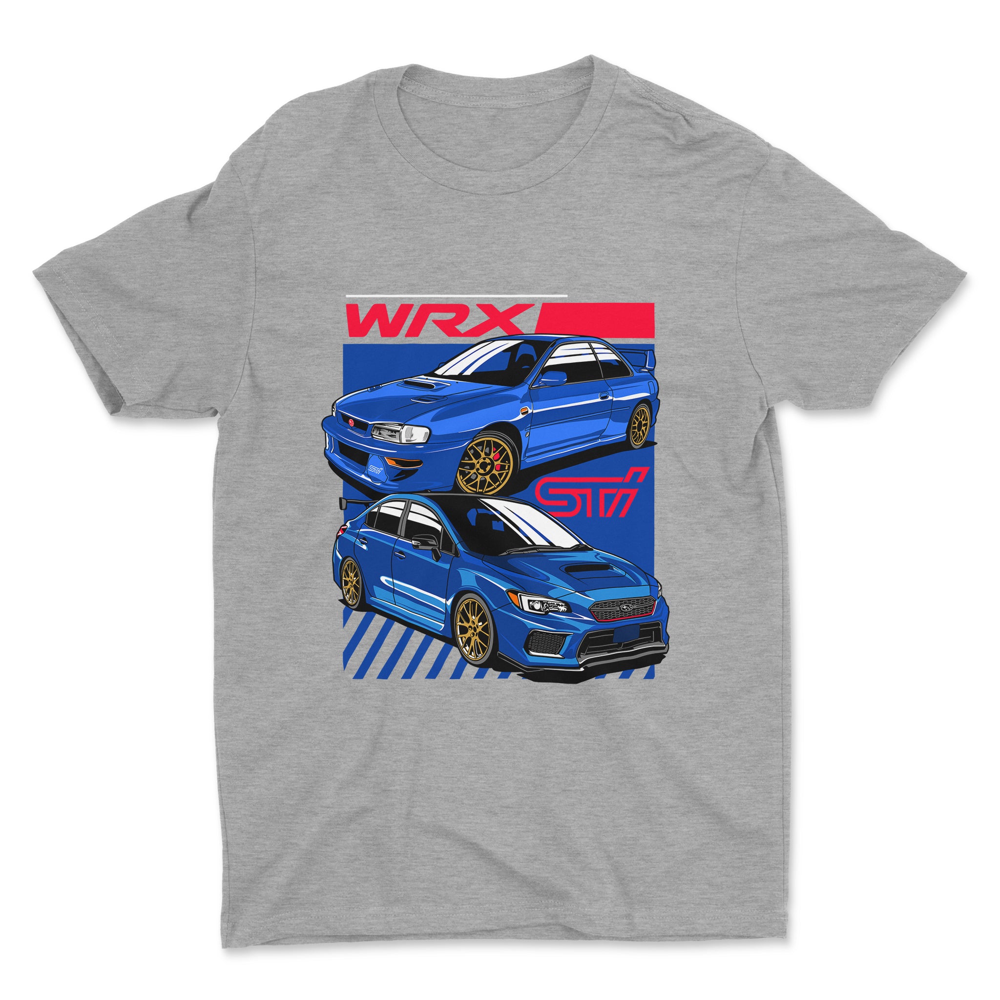 Subaru Impreza WRX Sti Car T-Shirt in athletic heather.