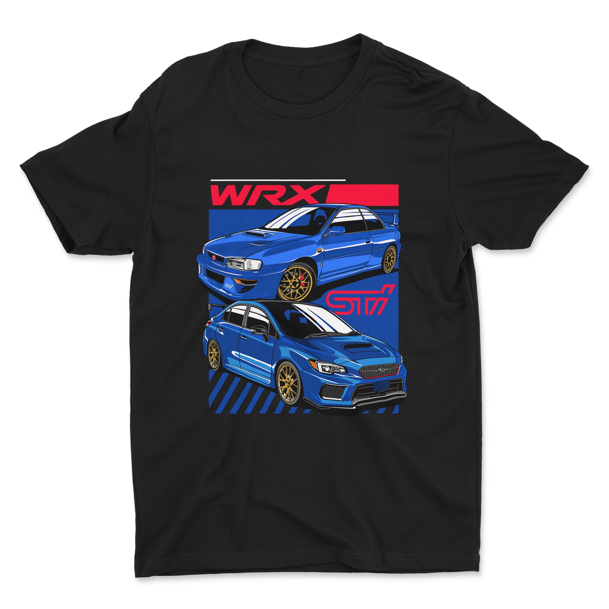 Subaru Impreza WRX Sti Car T-Shirt in black.