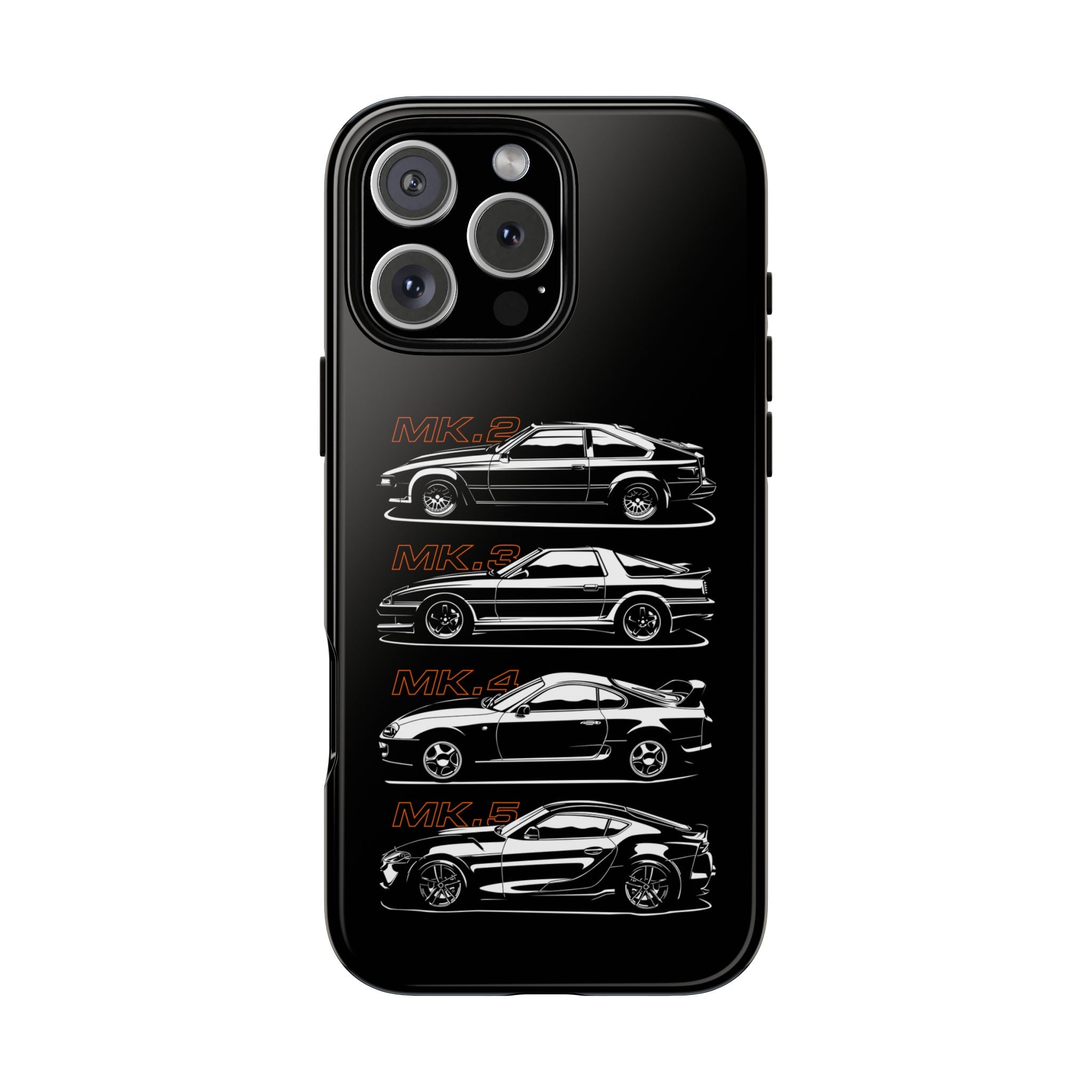 Toyota Supra History phone case for iPhone models.
