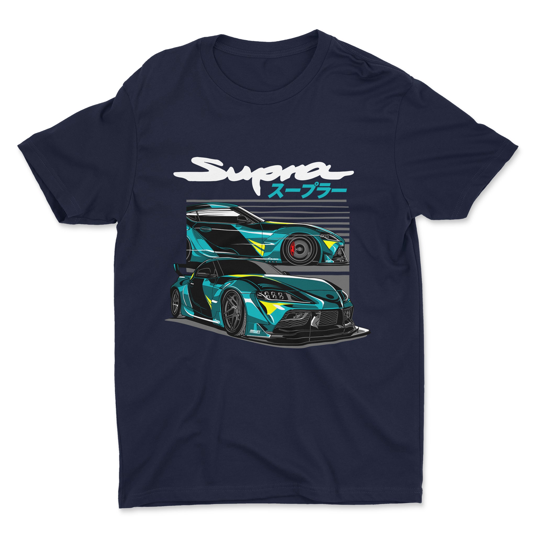 Toyota Supra MK5 A90 Car T-Shirt in navy.