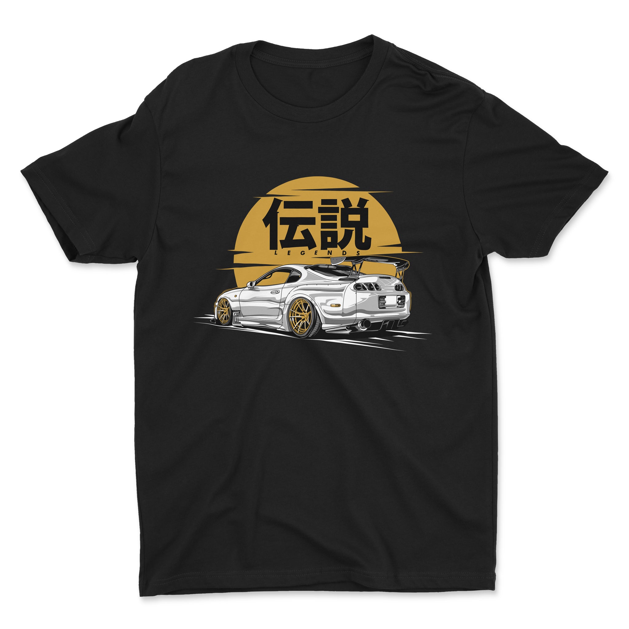 Toyota Supra MKIV Legend Car T-Shirt in black.