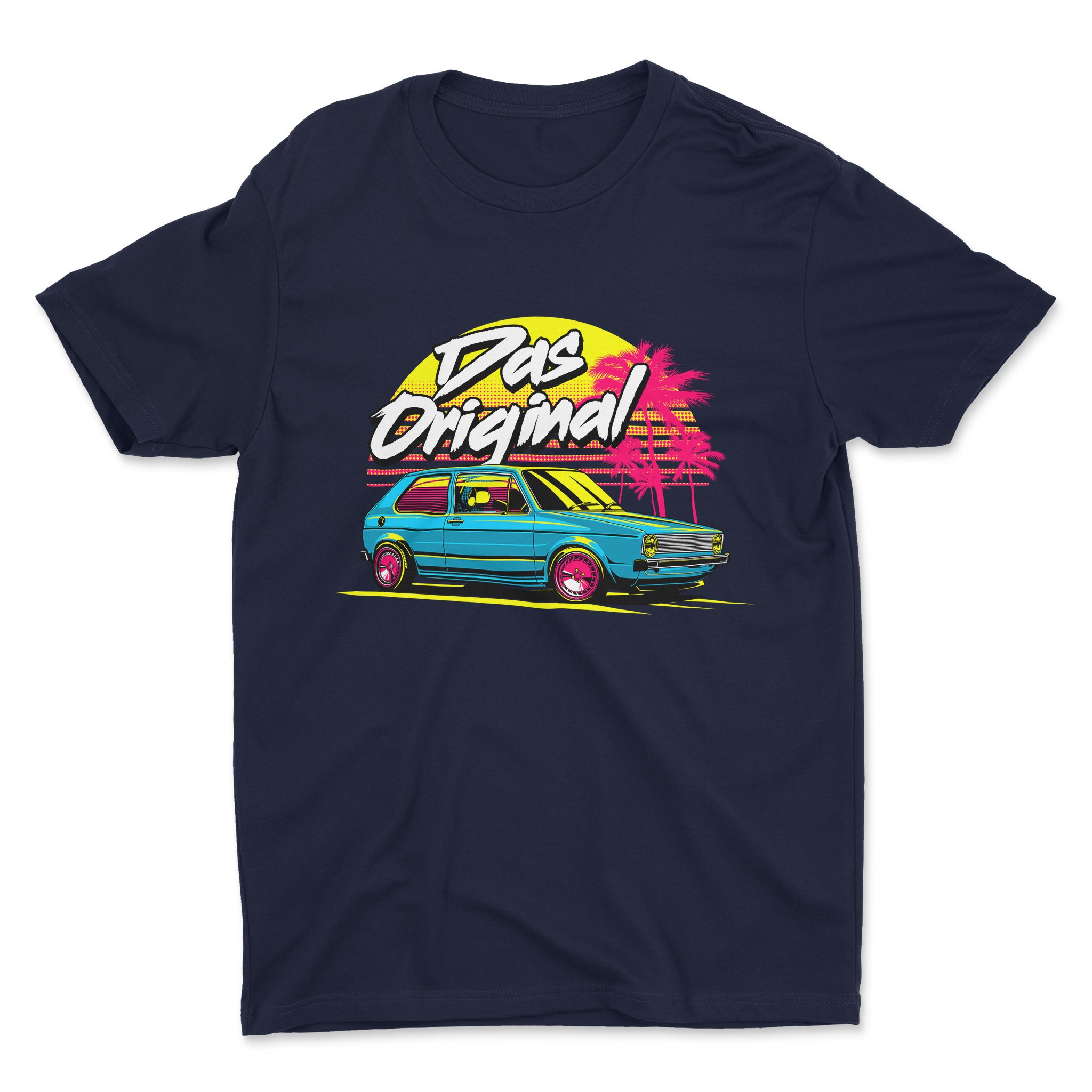 Volkswagen Golf MK1 Das Original Car T-Shirt in navy.