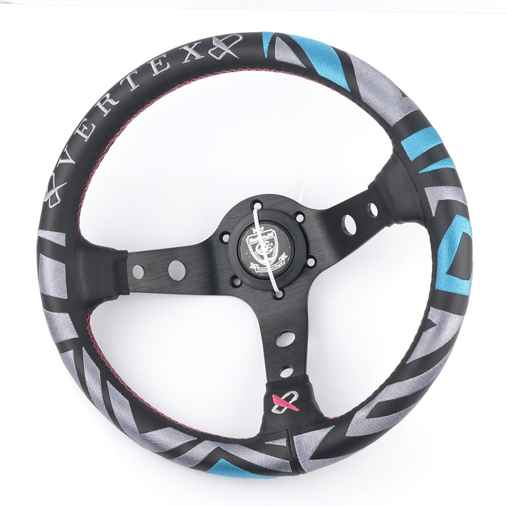 Vertex Deep Dish Leather Steering Wheel 13 inch.