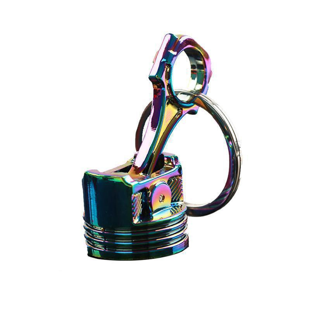 Big piston car keychain in neochrome.