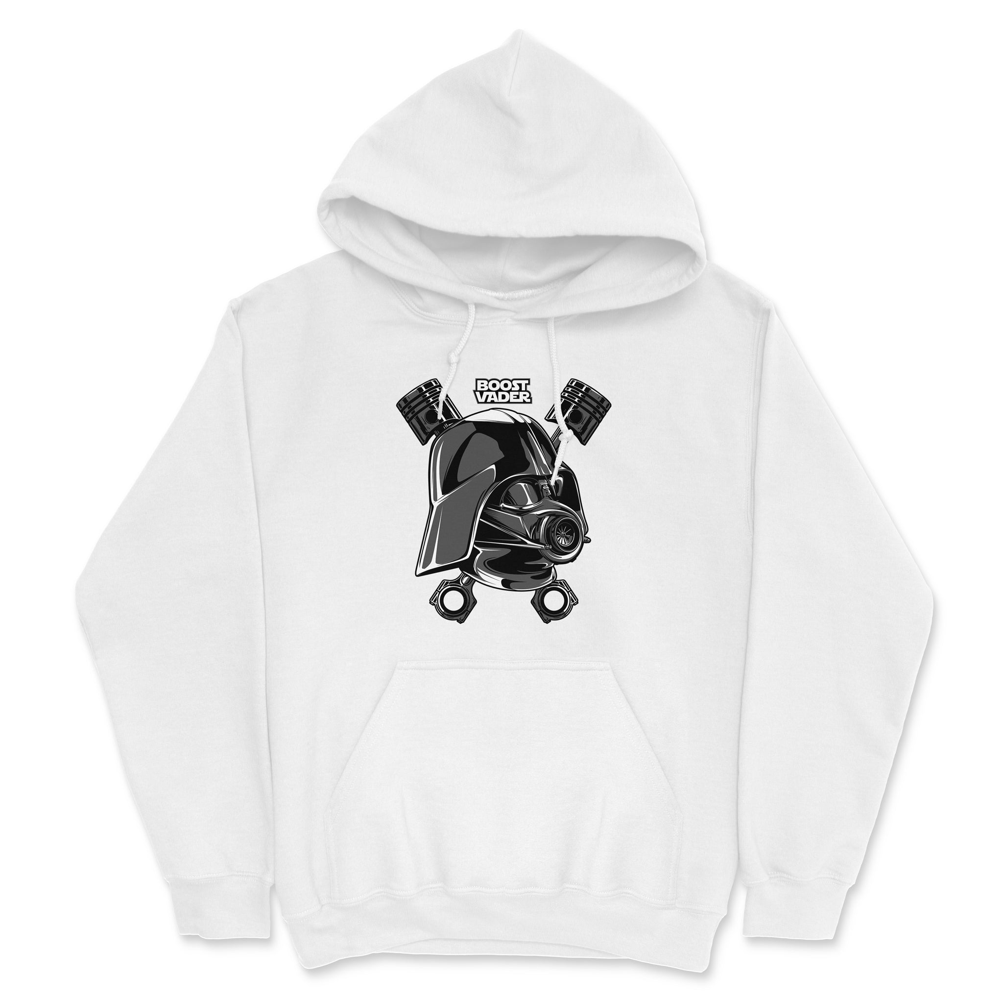 Boost Vader - Star Wars and Turbo - Car Hoodie - White.