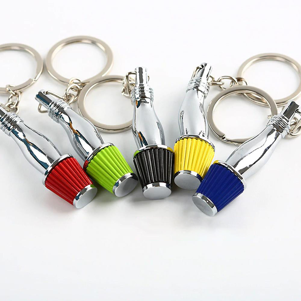 Cold Air Intake Keychain in red, green, black, yellow, and blue.