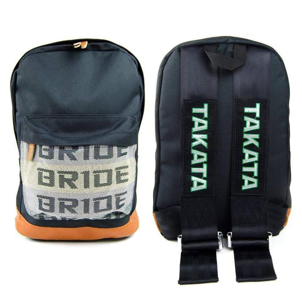 black backpack with brown leather bottom JDM Backpack