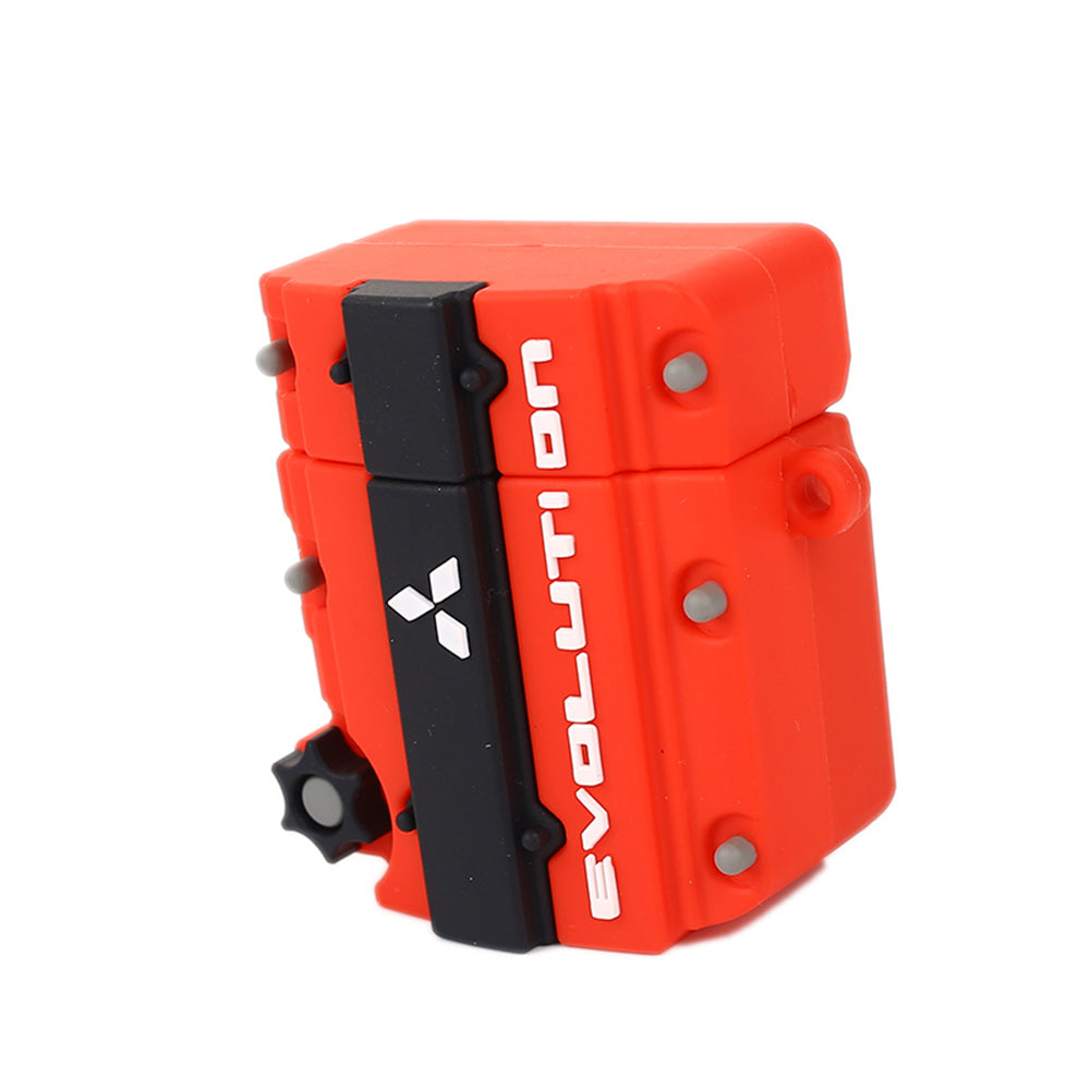 Mitsubishi EVO 4G63 Engine JDM AirPods Case in Red.