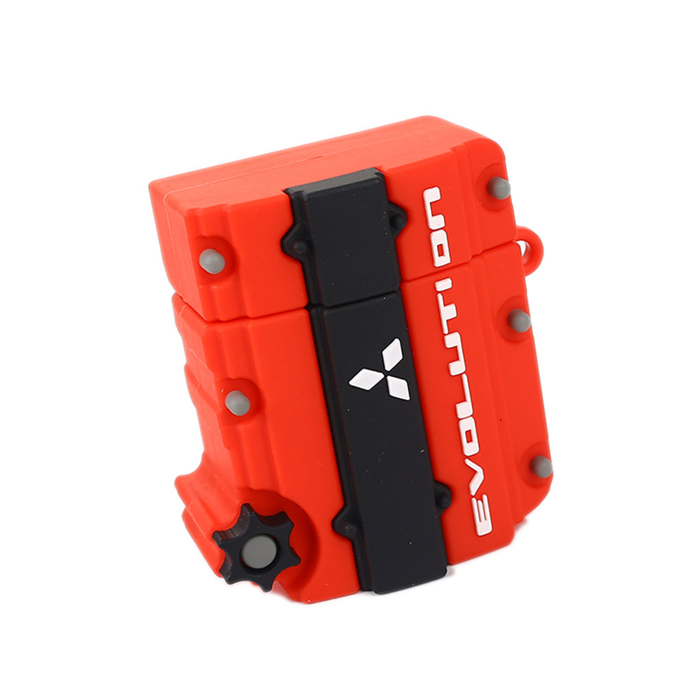 Mitsubishi EVO 4G63 Engine JDM AirPods Case in Red.