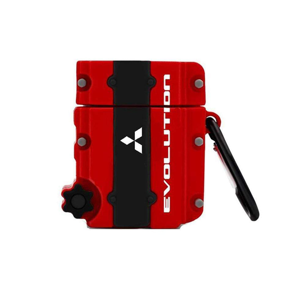 Mitsubishi EVO 4G63 Engine JDM AirPods Case in Red.