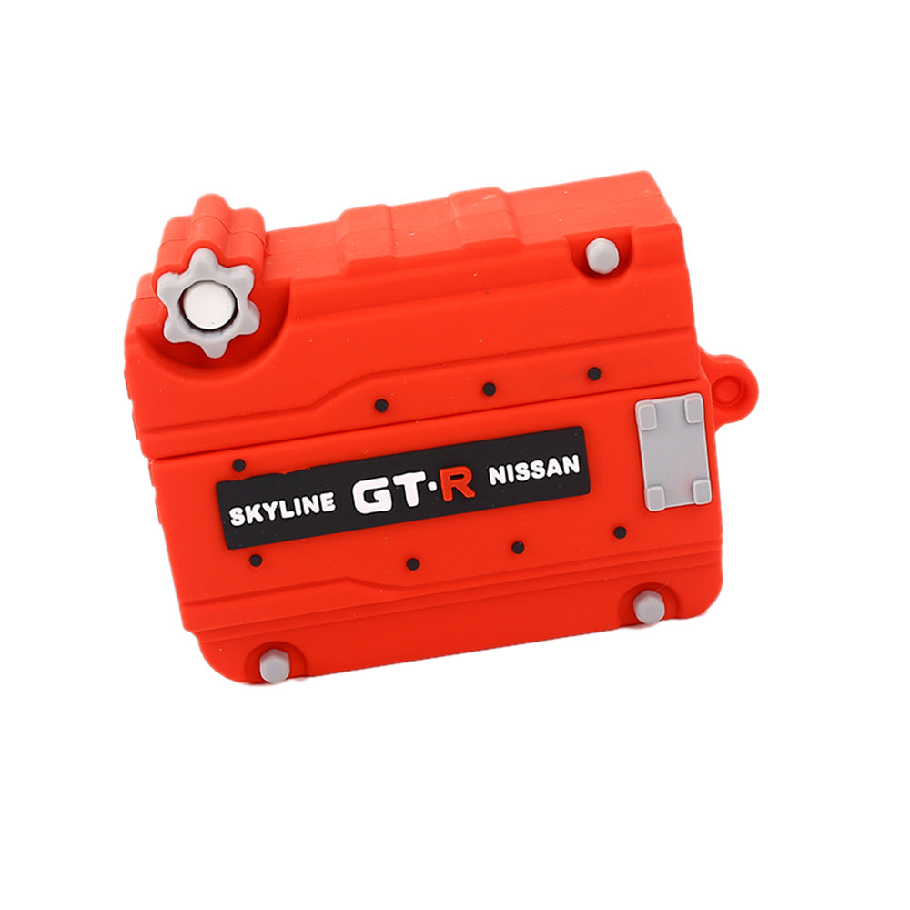 Nissan Skyline GTR RB26 Engine JDM AirPods Pro Case Cover in Red.