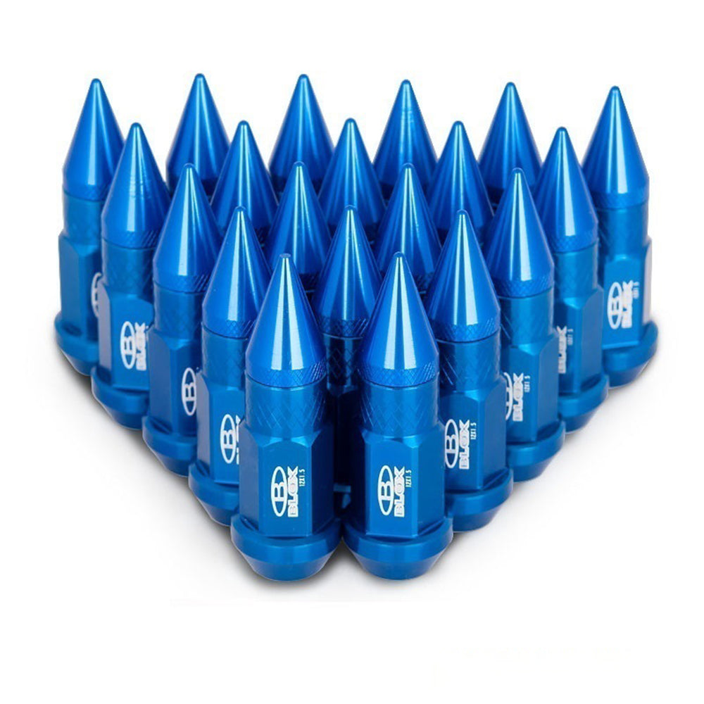 BLOX Spike Lug Nuts 50mm in blue.