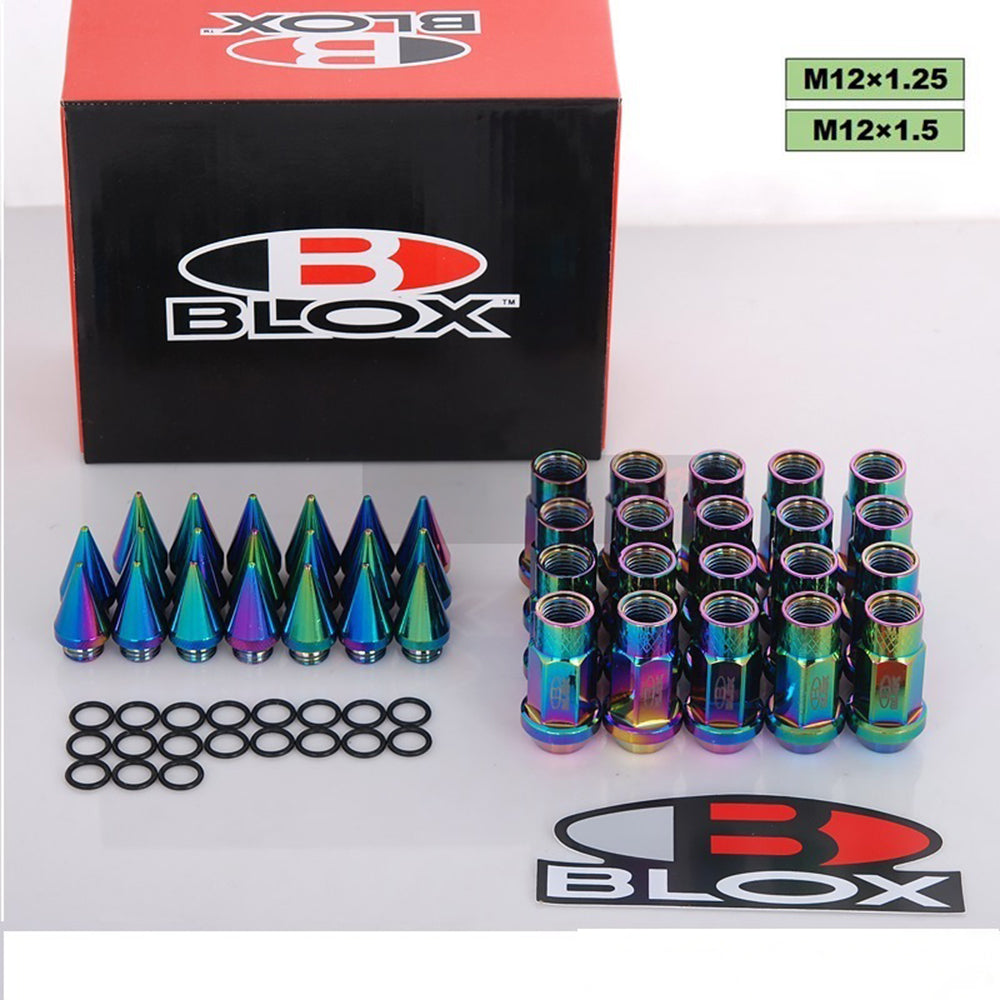 BLOX Spike Lug Nuts 50mm in neochrome.