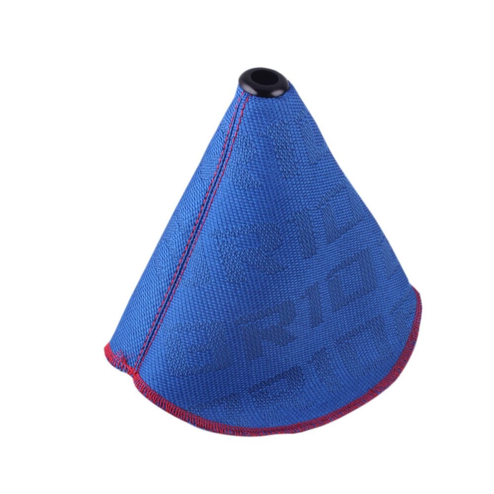 Bride racing JDM gear shift boot cover in blue.