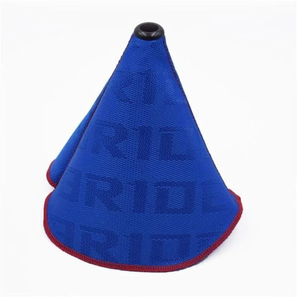 Bride racing JDM gear shift boot cover in blue.