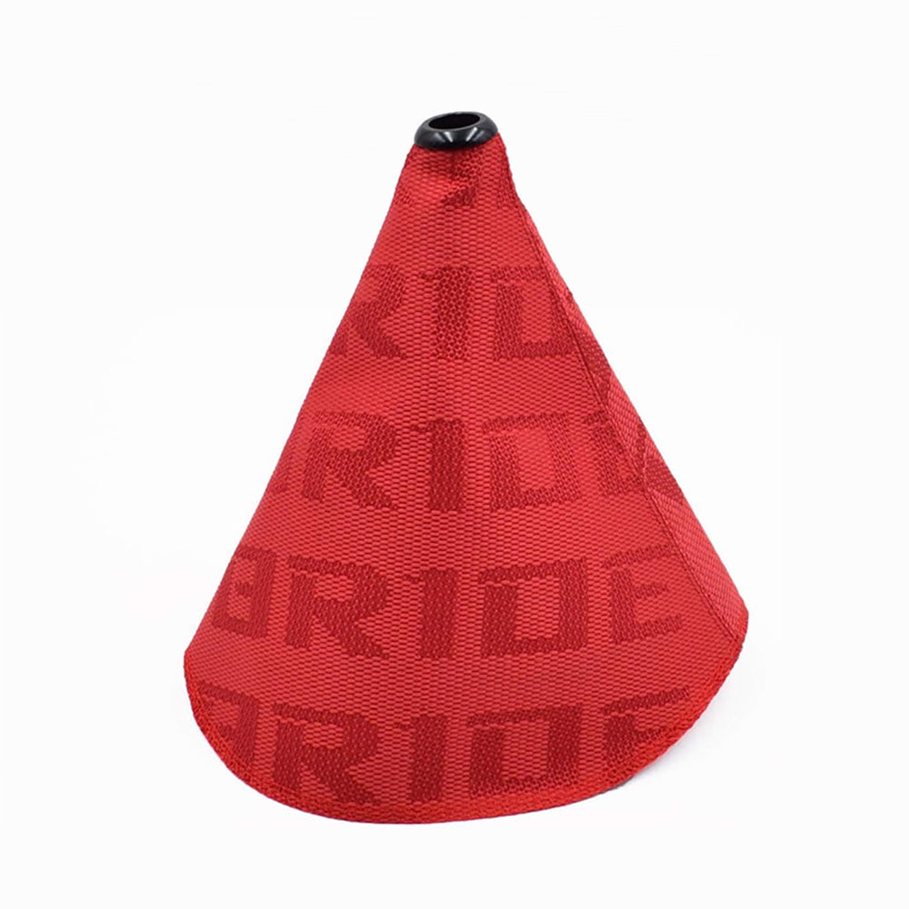 Bride racing JDM gear shift boot cover in red.