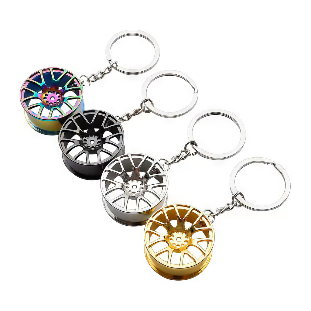 TunerLifestyle Wheel with Disc Brake Keychain Gold