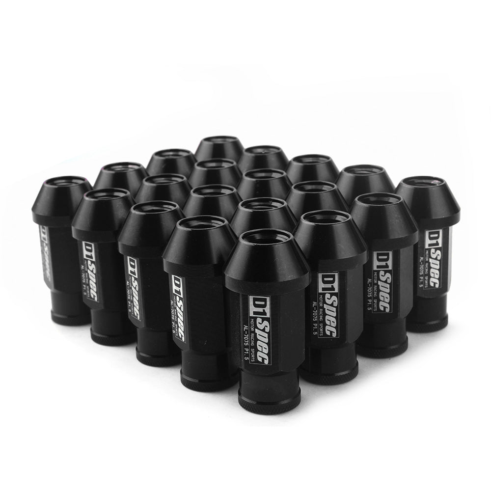 D1 Spec Racing Lug Nuts 52mm in black color.