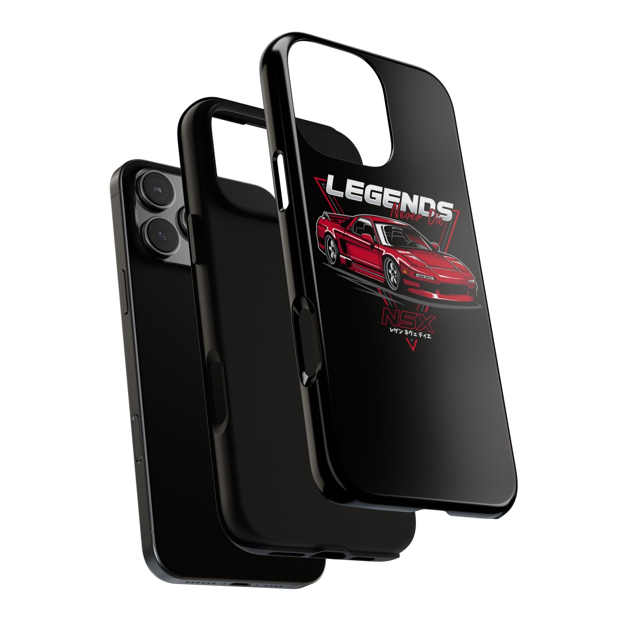 Black phone case with Honda NSX design.