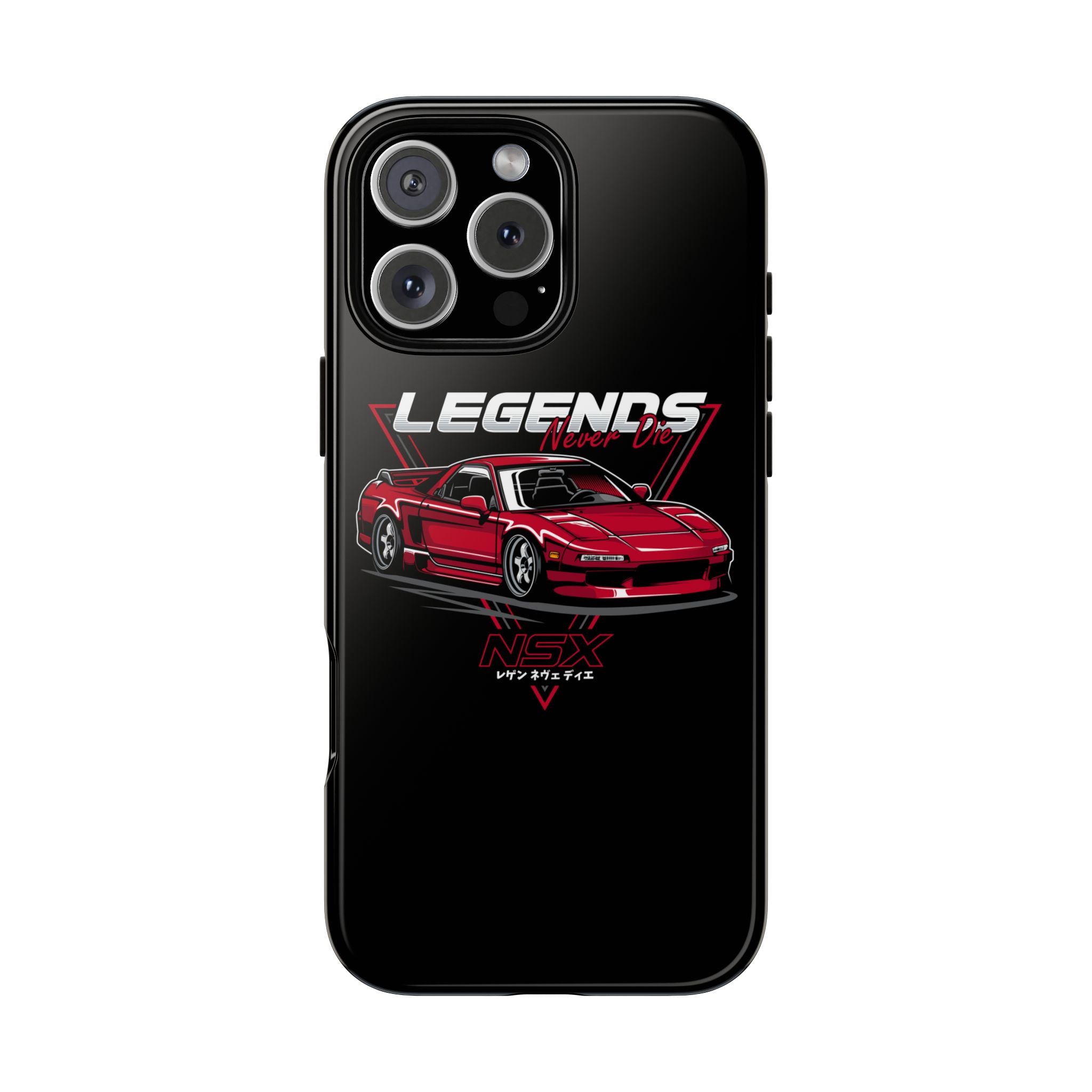 Black phone case with Honda NSX design.